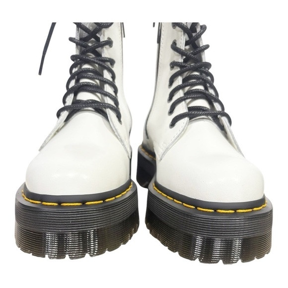 Dr. Martens Jaden Platform Leather Lace Up Boots White Size 7 - Picture 7 of 12